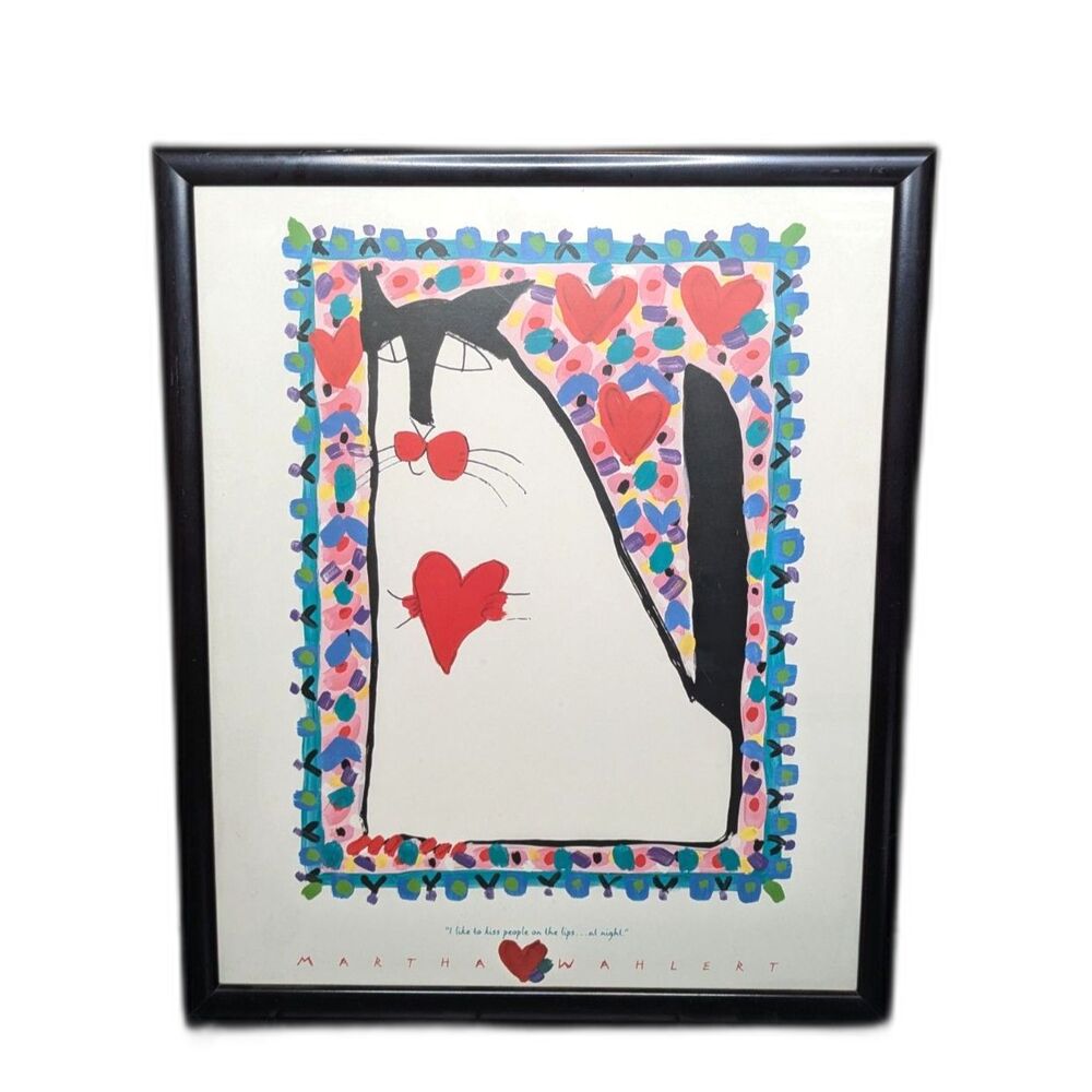 Martha Wahlert "I Like to Kiss People on the Lips... at Night" Framed Cat Print